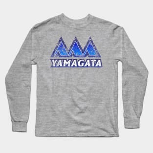 Yamagata Prefecture Japanese Symbol Distressed Long Sleeve T-Shirt